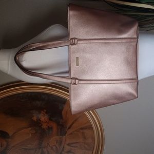 kate spade ♠️ New York Light Copper Leather Tote / Satchel Shoulder Bag Purse.